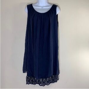 Amanti Italy Made Washable Pure Silk Lace Layered Shift Dress. XS. NWT.